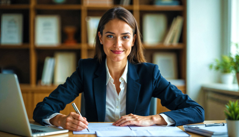 Accountants Seasonal Page 3 Female accountant enjoying her newly created website